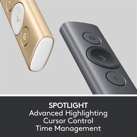 Logitech Professional Presenter Spotlight Presentation Remote Grey - Dylever.com