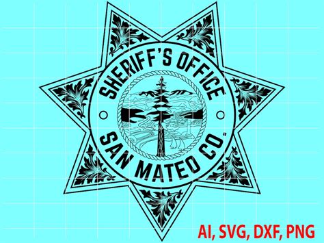 San Mateo Co. Sheriff Badge, Logo, Seal, Custom, Ai, Vector, SVG, DXF ...