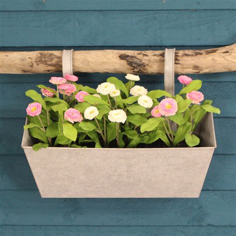 zinc metal balcony flower and herb planter in grey by garden selections ...