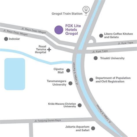 Location Map | FOX Lite Hotel Grogol Jakarta | English