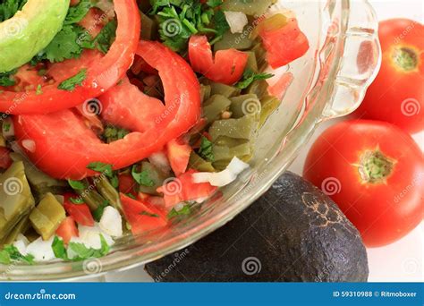 Mexican Nopal Cactus salad stock photo. Image of arid - 59310988