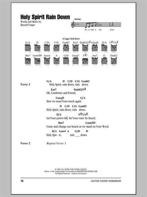 Holy Spirit Rain Down by Russell Fragar - Guitar Chords/Lyrics - Guitar ...