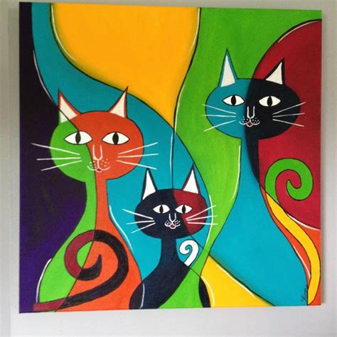 Cat Abstract Painting at PaintingValley.com | Explore collection of Cat Abstract Painting