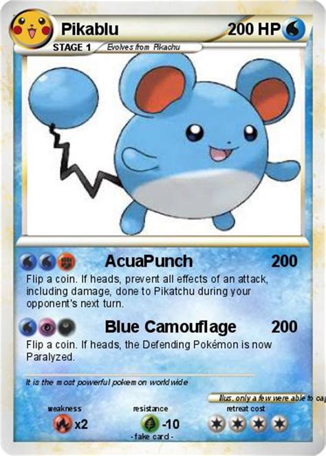 Pokémon Pikablu 33 33 - AcuaPunch - My Pokemon Card