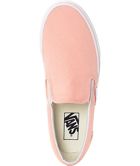 Vans Slip-On Tropical Peach & White Canvas Shoes | Zumiez