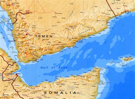 Large detailed map of Gulf of Aden