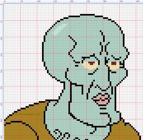 Handsome Squidward cross-stitch pattern | Рисунки крестов, Схемы вышивки крестиком, Вышивки дисней