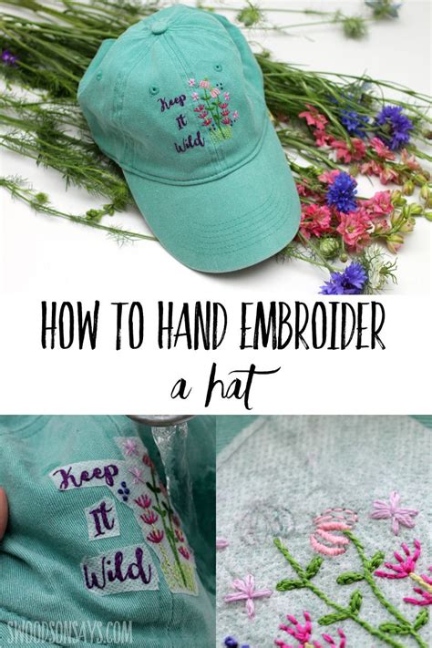 How to embroider a hat by hand - Swoodson Says | Hand sewing projects, Hand embroidery patterns ...