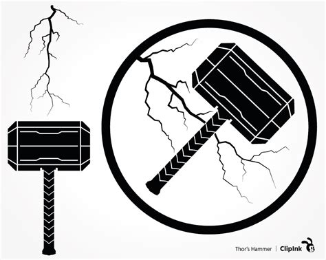 Thor hammer svg, Thor hammer lightning | svg, png, eps, dxf, pdf - ClipInk