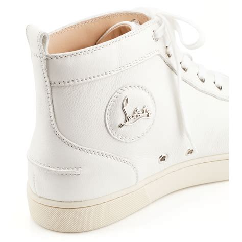 Christian louboutin Louis Calfskin High-Top Sneakers in White for Men | Lyst