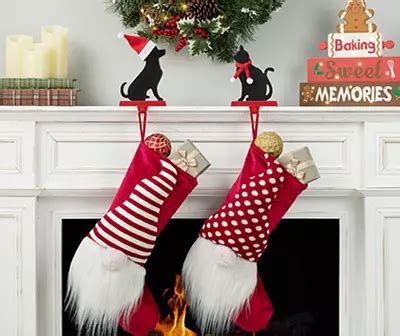 Glitzhome Black Dog & Cat 2-Piece Stocking Holder Set | Big Lots