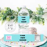 your own design Water Bottle Labels Birthday Party Favors - Beyond Jeannie