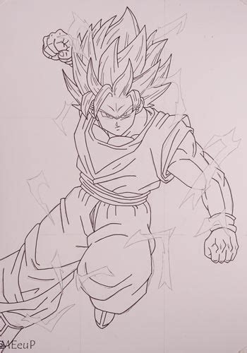 Dibujo de Goku Super Saiyan 2 | Mi Esbozo en un Pozo