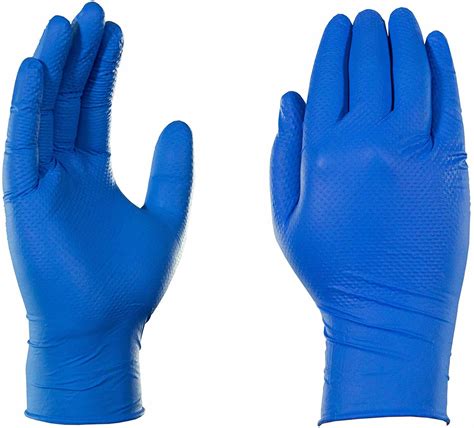 Industrial Blue Nitrile Gloves-6 Mil, Latex Free, Powder Free, Diamond Texture, Disposable ...