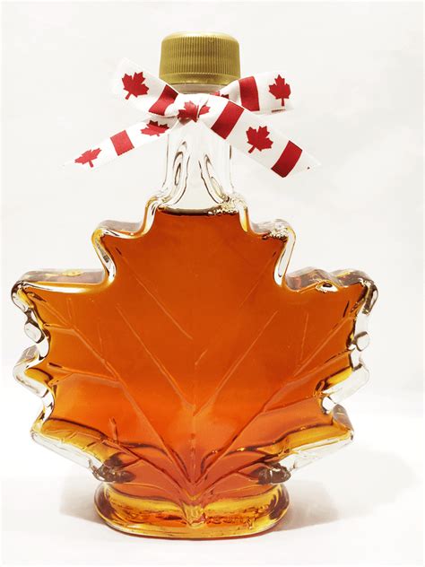 Maple Syrup in Glass Maple Leaf Bottle - Made In Canada Gifts