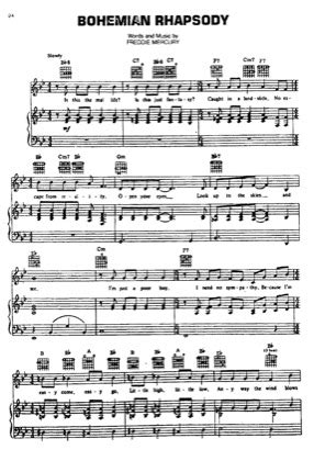 Bohemian Rhapsody - Queen Free Piano Sheet Music PDF