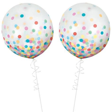 2ct, 24in, Round Multicolored Confetti Balloons | Party City