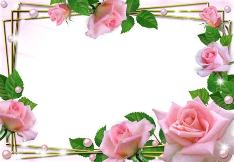 Pink Rose Frame Background For Powerpoint Flower Ppt Templates | Images and Photos finder