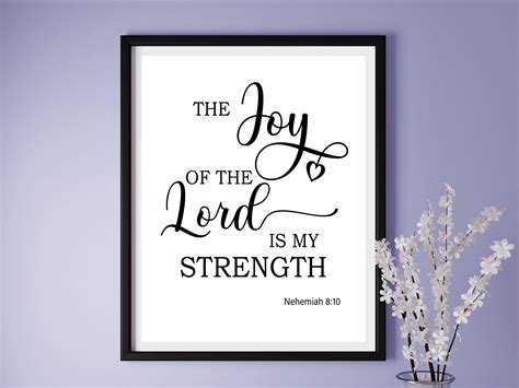 The Joy of the Lord is My Strength Print Bible Quote - Etsy