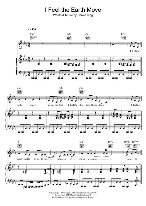 I Feel The Earth Move | Sheet Music Direct