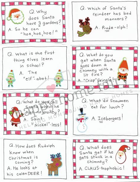 Christmas Joke Cards - Free Printable!