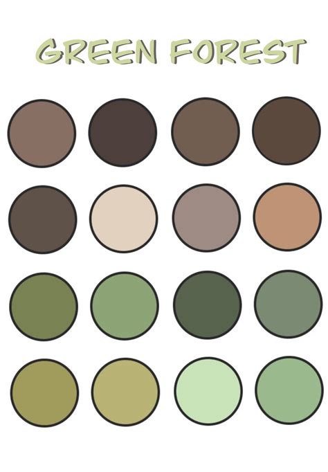 Procreate Green Forest Color Palette Swatches - Etsy