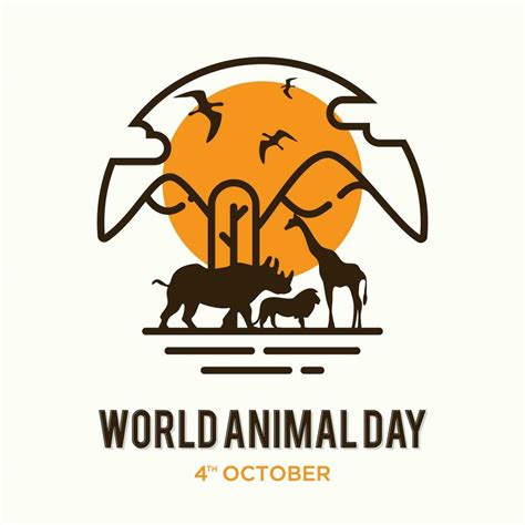 World Animal Day Poster with silhouettes of wild animals 27005084 Vector Art at Vecteezy