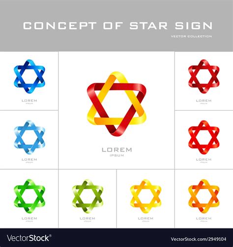 Six point star logo design template different Vector Image