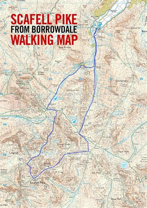 2 best Scafell Pike Walks, with route maps & other essential information for climbing Englands ...