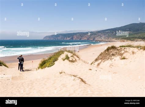 Portugal,Praia do Guincho is a popular Atlantic beach, has preferred ...