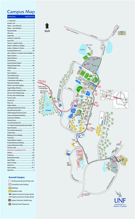 Unf campus map - Map of unf campus (Florida - USA)