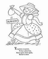 BlueBonkers  Nursery Rhymes Coloring Page Sheets To Market sketch template