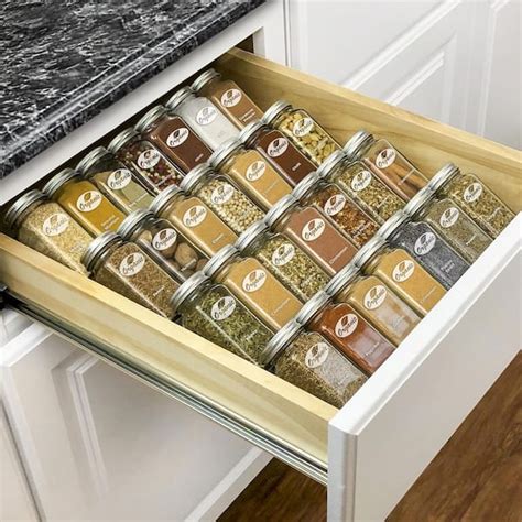 LYNK PROFESSIONAL Silver Metallic - Large Spice Rack Drawer Organizer ...