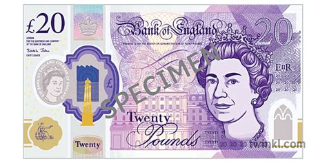 New Twenty Pound Note 2020 Money Bank Note Currency Stirling Illustration