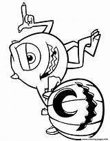 Mike Wazowski Disney Halloween Coloring Page Printable sketch template