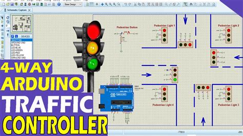 Smart Traffic Light System Using Arduino | Density-based 4-way Traffic Signal 🚦 | Proteus ...