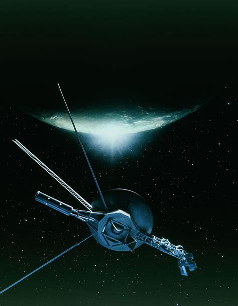 Artwork Showing Voyager 2 Leaving Triton Photograph by Julian Baum/science Photo Library - Pixels