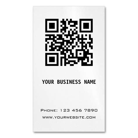 Black and White QR Code Business Card Magnet - tap, personalize, buy right now! # ...