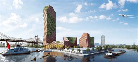 Mixed-use proposal for Long Island City would have a residential village, a waterfront pool, and ...