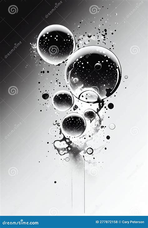 Beautiful Black and White Bubbles Wallpaper Stock Illustration ...