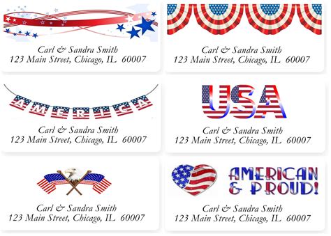 Patriotic Collection of Address Labels – Label-Headquarters.com