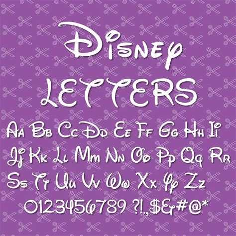 Walt Disney Letters SVG DXF Cut Files for Cricut and Silhouette - Instant Download