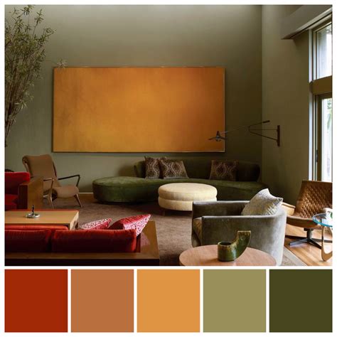 Green Living Room Color Scheme, Living Room Orange, Living Room Colors ...