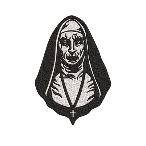 The Nun Embroidery design, The Nun logo Embroidery, Horror d - Inspire Uplift