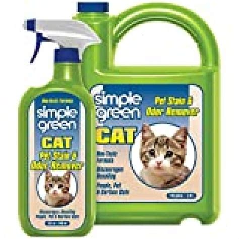 Simple Green Cat Stain & Odor Remover - Enzyme Cleaner for Cat Urine, Feces, Blood, Vomit (32 oz ...