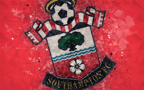 Download wallpapers Southampton FC, 4k, logo, geometric art, English ...