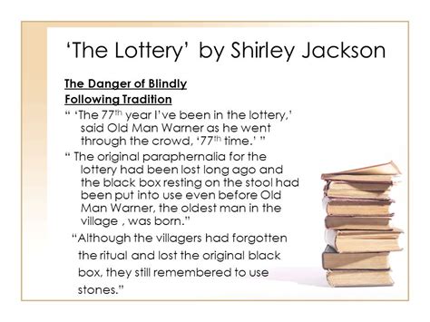 ‘The Lottery’ by Shirley Jackson - ppt download