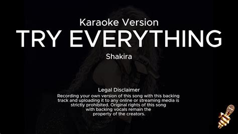 Shakira - Try Everything (Karaoke Version) - YouTube