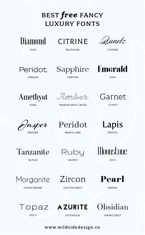 Best Free Luxury Fonts | Wild Side Design Co. | Luxury font, Graphic design fonts, Typography fonts