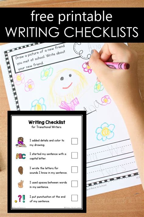 Free Writing Checklists for Developmental Stages of Writing